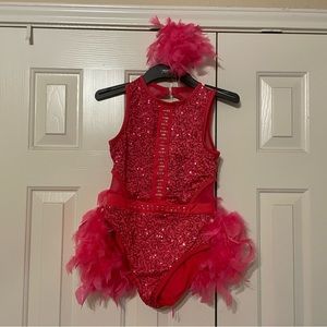 Pink Feather Dance Costume
